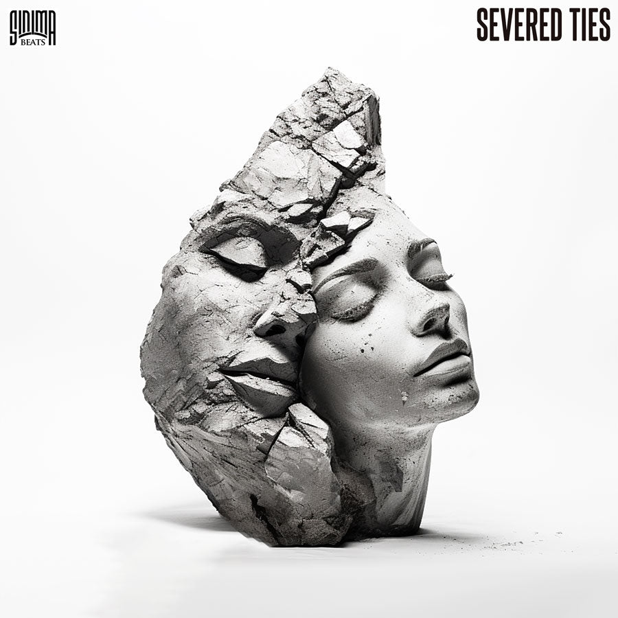 Cover Art Stone faces of a man and woman on white background. Man’s stern face on left, woman’s serene face on right. Faces close together, woman’s face tilted towards man’s